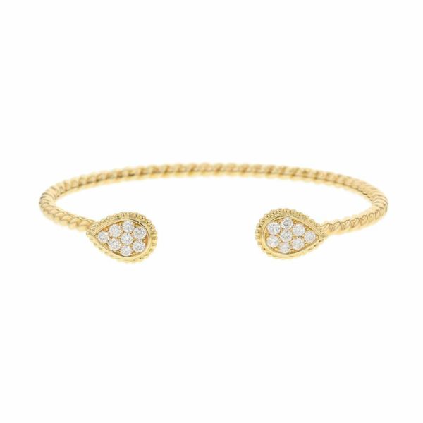 ブシュロン ブレスレット セルパンボエム ツイン モチーフ バングル ダイヤ 16P 計0.64ct K18YGイエローゴールド サイズ17 JBT00817