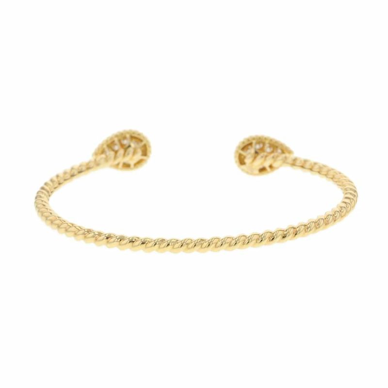 ブシュロン ブレスレット セルパンボエム ツイン モチーフ バングル ダイヤ 16P 計0.64ct K18YGイエローゴールド サイズ17 JBT00817