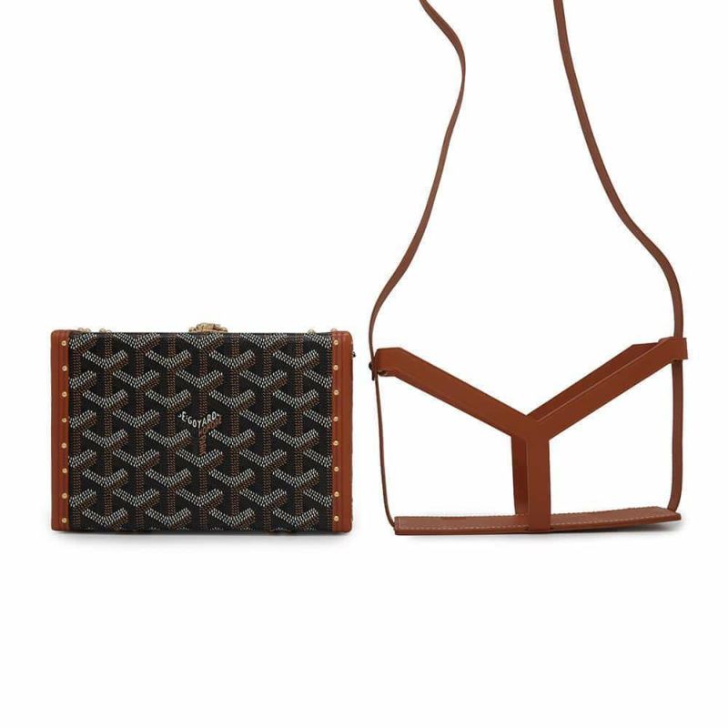 ゴヤール ショルダーバッグ ミノディエール PVC/レザー GOYARD トランク 黒