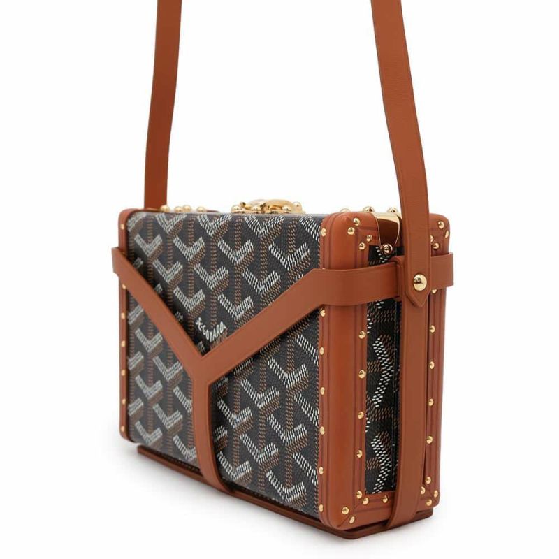 ゴヤール ショルダーバッグ ミノディエール PVC/レザー GOYARD トランク 黒