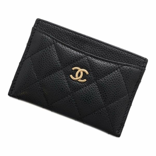 シャネル カードケース マトラッセ ココマーク キャビアスキン AP0213 CHANEL 定期入れ 名刺入れ パスケース 黒