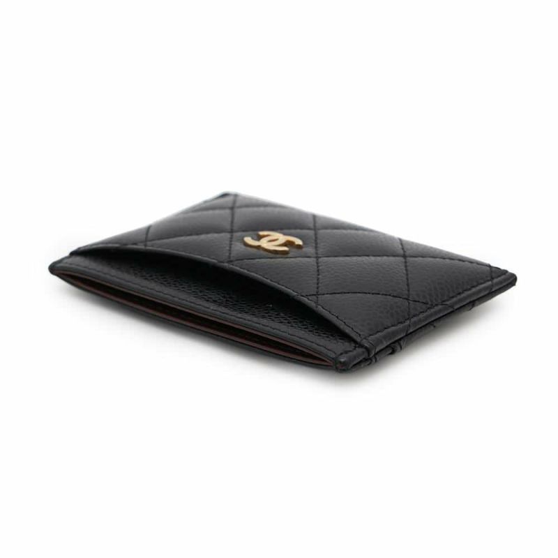 シャネル カードケース マトラッセ ココマーク キャビアスキン AP0213 CHANEL 定期入れ 名刺入れ パスケース 黒