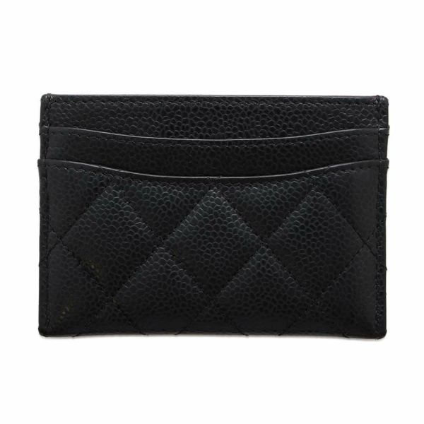 シャネル カードケース マトラッセ ココマーク キャビアスキン AP0213 CHANEL 定期入れ 名刺入れ パスケース 黒