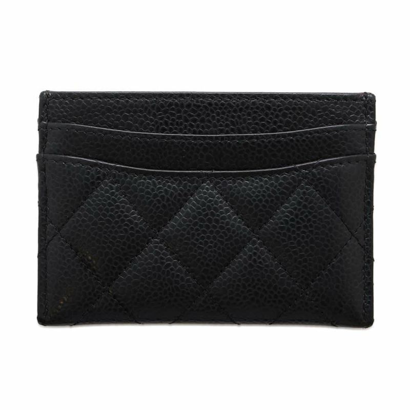 シャネル カードケース マトラッセ ココマーク キャビアスキン AP0213 CHANEL 定期入れ 名刺入れ パスケース 黒