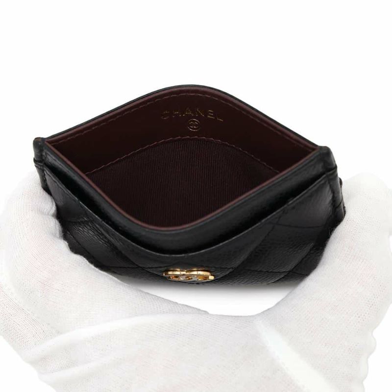 シャネル カードケース マトラッセ ココマーク キャビアスキン AP0213 CHANEL 定期入れ 名刺入れ パスケース 黒
