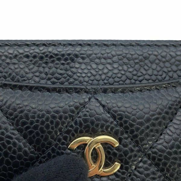 シャネル カードケース マトラッセ ココマーク キャビアスキン AP0213 CHANEL 定期入れ 名刺入れ パスケース 黒