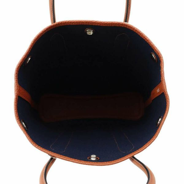 エルメス トートバッグ ガーデンファイルPM ブルーインディゴ/キュイーブル/シルバー金具 トワルミリタリー/ネゴンダ Z刻印