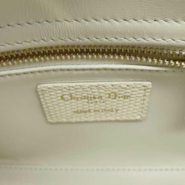 クリスチャン・ディオール ハンドバッグ レディディオール ミニ リザードM0500OLEZ Christian Dior 2wayショルダー 白