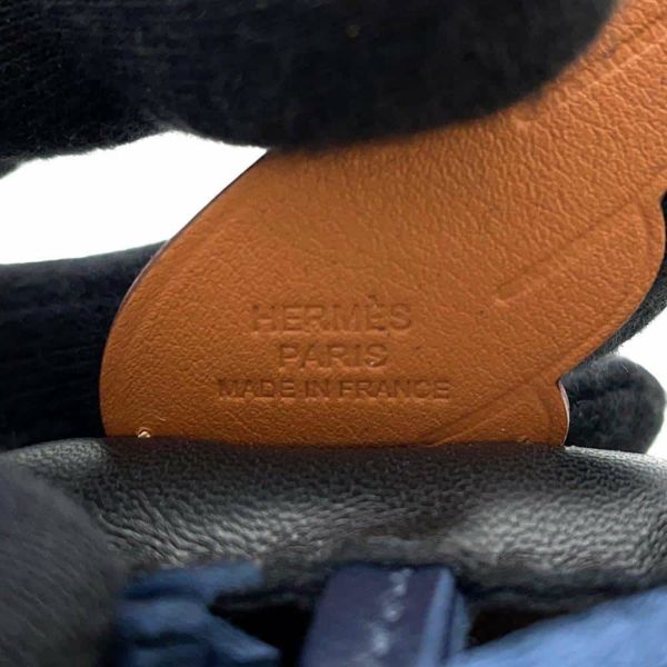 エルメス バッグチャーム ロデオPM ペガサス ブラック/ブルーニュイ/ゴールド ラムスキン W刻印 黒