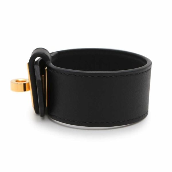 エルメス ブレスレット ケリーツイスト PM ブラック/ゴールド金具 スイフト B刻印 サイズT2 アクセサリー 黒