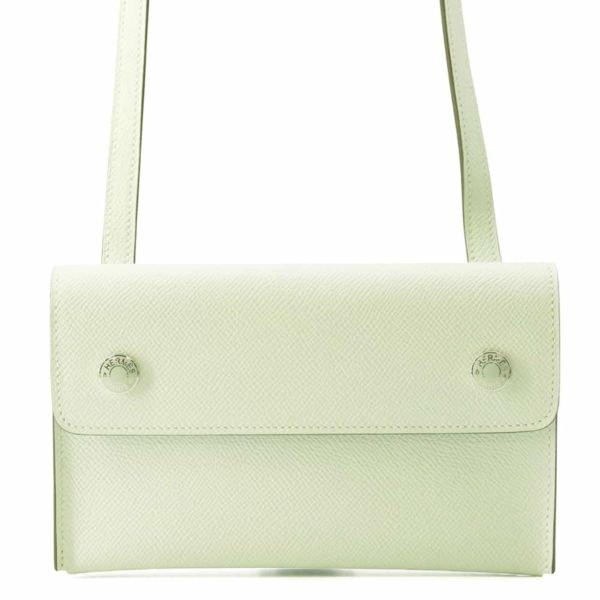 エルメス ショルダーウォレット ナップ トゥーゴー ヴェールペパーミント/シルバー金具 エプソン W刻印