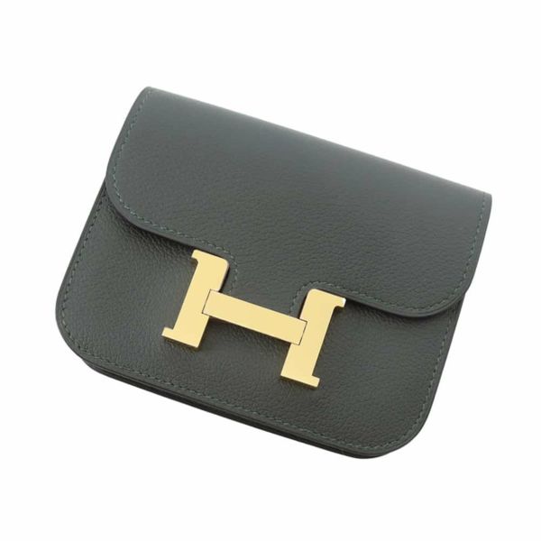 エルメス 財布 コンスタンス スリム ヴェルソ ヴェールフォンセ/ヴェールモワイヤン/ゴールド金具 エバーカラー W刻印