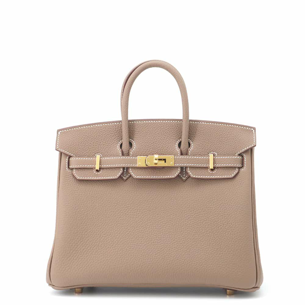 エルメス バーキン25 エトゥープ/ゴールド金具 トゴ W刻印 HERMES Birkin ハンドバッグ
