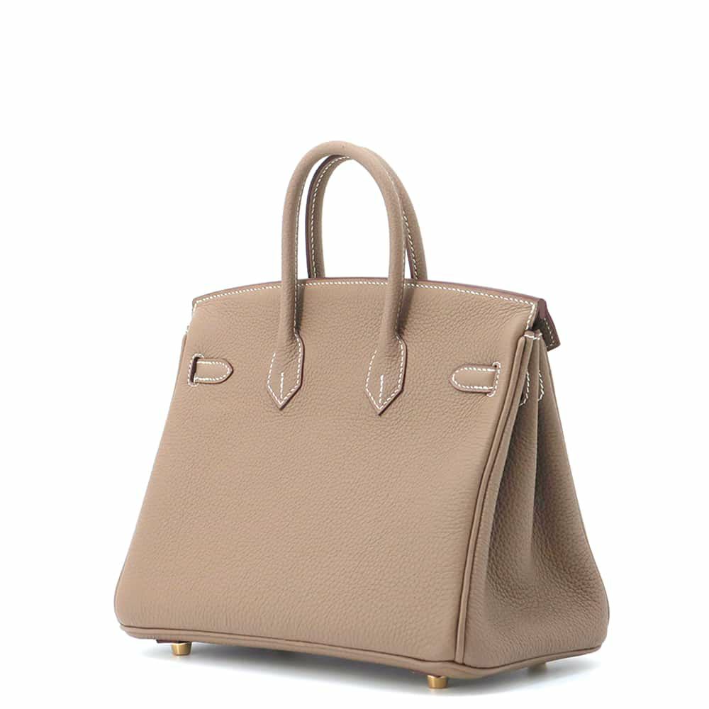 エルメス バーキン25 エトゥープ/ゴールド金具 トゴ W刻印 HERMES Birkin ハンドバッグ