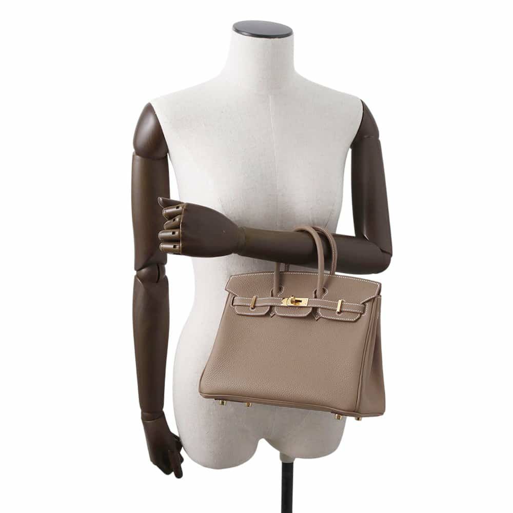 エルメス バーキン25 エトゥープ/ゴールド金具 トゴ W刻印 HERMES Birkin ハンドバッグ