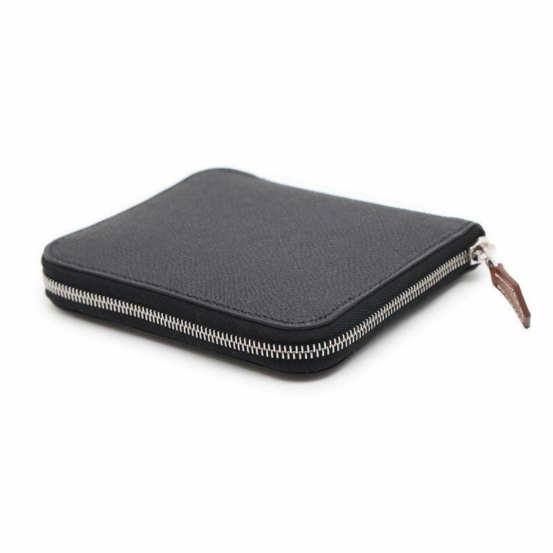 エルメス コインケース アザップコンパクト シルクイン ブラック/シルバー金具 エプソン W刻印