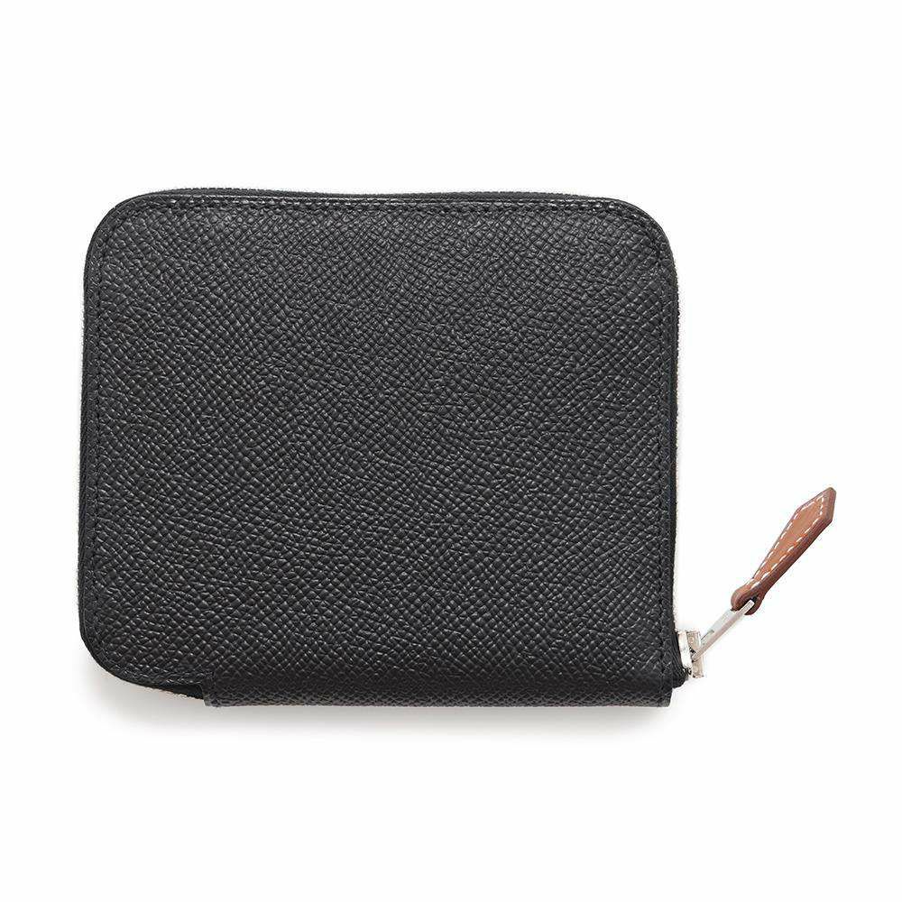 エルメス コインケース アザップコンパクト シルクイン ブラック/シルバー金具 エプソン W刻印