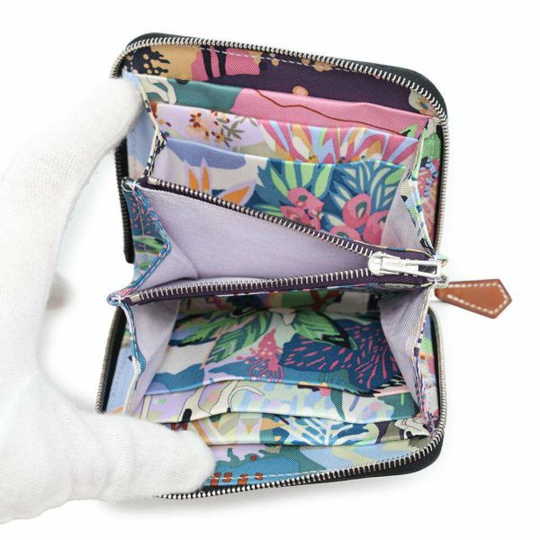 エルメス コインケース アザップコンパクト シルクイン ブラック/シルバー金具 エプソン W刻印