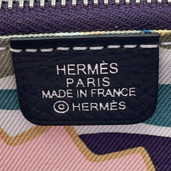 エルメス コインケース アザップコンパクト シルクイン ブラック/シルバー金具 エプソン W刻印