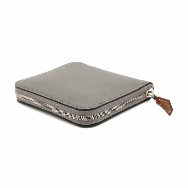 エルメス コインケース アザップコンパクト シルクイン グリメイヤー/シルバー金具 エプソン W刻印