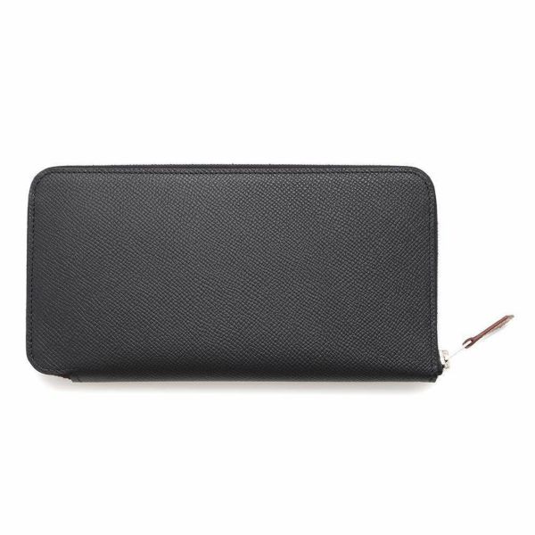 エルメス 長財布 アザップロング シルクイン ブラック/シルバー金具 エプソン W刻印 財布 黒