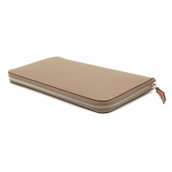 エルメス 長財布 アザップロング シルクイン エトゥープ/シルバー金具 エプソン W刻印 財布