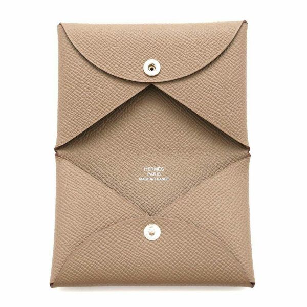 エルメス カードケース カルヴィ エトゥープ エプソン W刻印 HERMES 名刺入れ