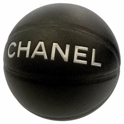 シャネル バスケットボール ココマーク ロゴ サイズ7号 CHANEL 黒 ボール チェーン ハーネス ショルダー付き  安心保証