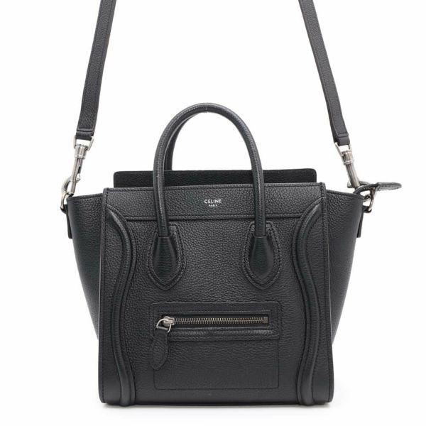 セリーヌ ハンドバッグ ラゲージ ナノショッパー 189243 CELINE バッグ 2wayショルダーバッグ 黒