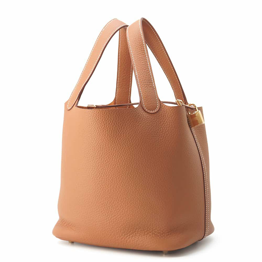エルメス ハンドバッグ ピコタンロックMM ゴールド/ゴールド金具 トリヨンクレマンス W刻印