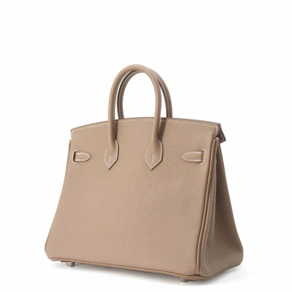 エルメス バーキン25 エトゥープ/シルバー金具 トゴ W刻印 HERMES Birkin ハンドバッグ
