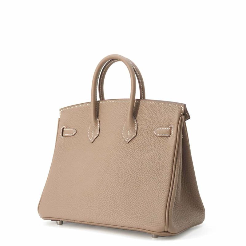 エルメス バーキン25 エトゥープ/シルバー金具 トゴ W刻印 HERMES Birkin ハンドバッグ