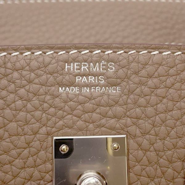 エルメス バーキン25 エトゥープ/シルバー金具 トゴ W刻印 HERMES Birkin ハンドバッグ