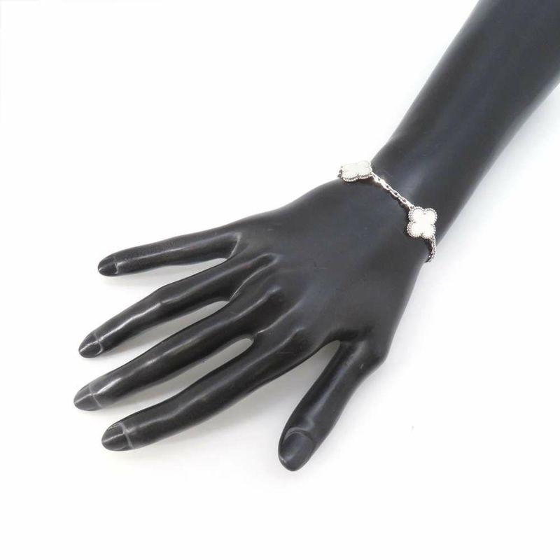 ヴァンクリーフ＆アーペル ブレスレット ヴィンテージ アルハンブラ 5モチーフ マザーオブパール K18WGホワイトゴールド VCARF48400