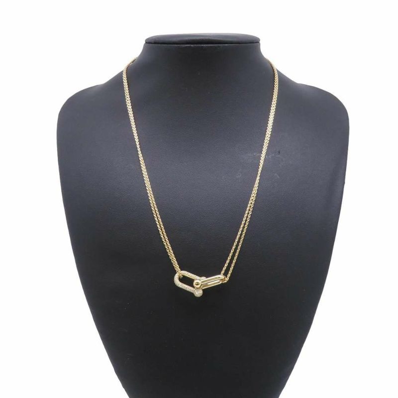 ティファニー ネックレス ハードウェア ラージ ダブル リンク ペンダント ダイヤモンド 計0.74ct K18YGイエローゴールド 70353075
