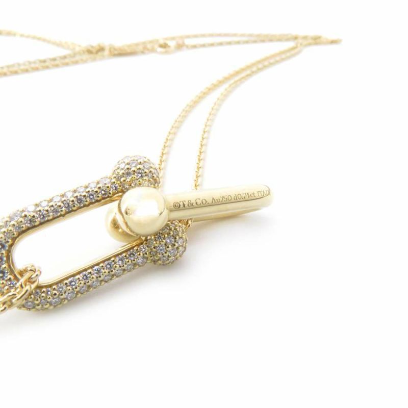 ティファニー ネックレス ハードウェア ラージ ダブル リンク ペンダント ダイヤモンド 計0.74ct K18YGイエローゴールド 70353075