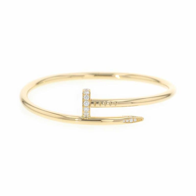 カルティエ ブレスレット ジュスト アン クル ブレスレット ダイヤモンド K18YGイエローゴールド サイズ16 B6045016 バングル