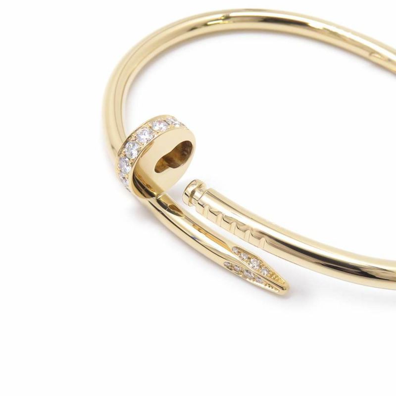 カルティエ ブレスレット ジュスト アン クル ブレスレット ダイヤモンド K18YGイエローゴールド サイズ16 B6045016 バングル