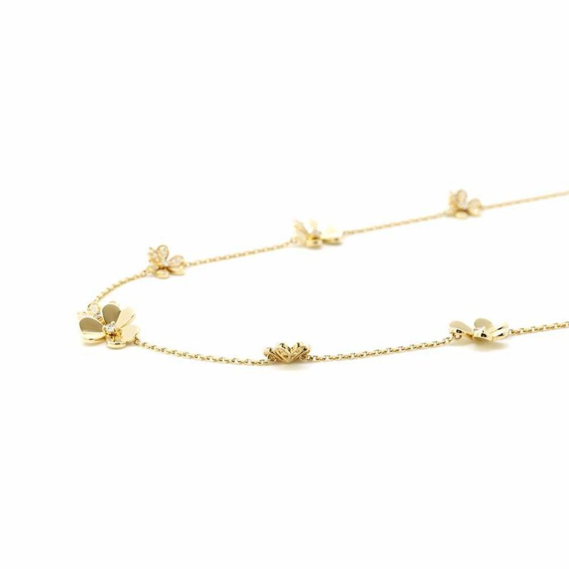 ヴァンクリーフ&アーペル ネックレス フリヴォル ネックレス 9フラワー ダイヤ 129P 計1.4ct K18YGイエローゴールド VCARP3W600