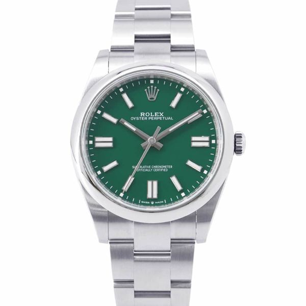 ロレックス オイスターパーペチュアル41 ランダムシリアル ルーレット 124300 ROLEX 腕時計 グリーン文字盤