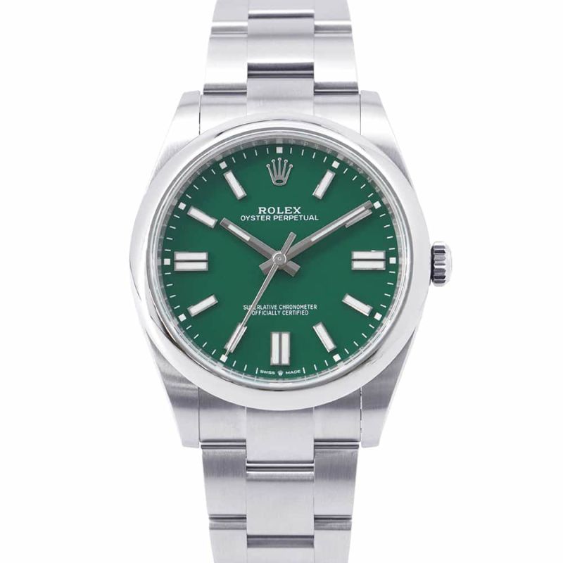 ロレックス オイスターパーペチュアル41 ランダムシリアル ルーレット 124300 ROLEX 腕時計 グリーン文字盤