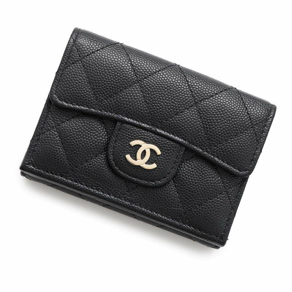 シャネル 三つ折り財布 マトラッセ ココマーク クラシック スモール フラップ ウォレット AP0230 CHANEL 財布 黒