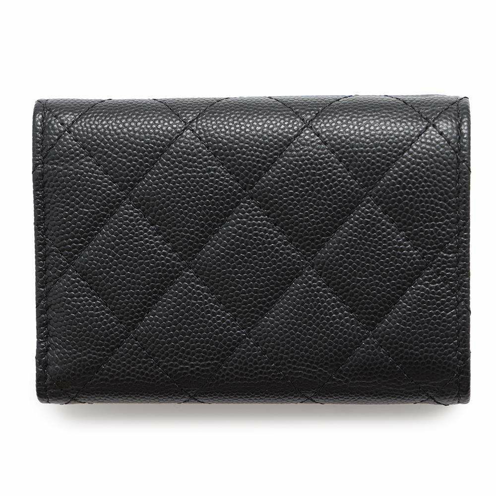 シャネル 三つ折り財布 マトラッセ ココマーク クラシック スモール フラップ ウォレット AP0230 CHANEL 財布 黒