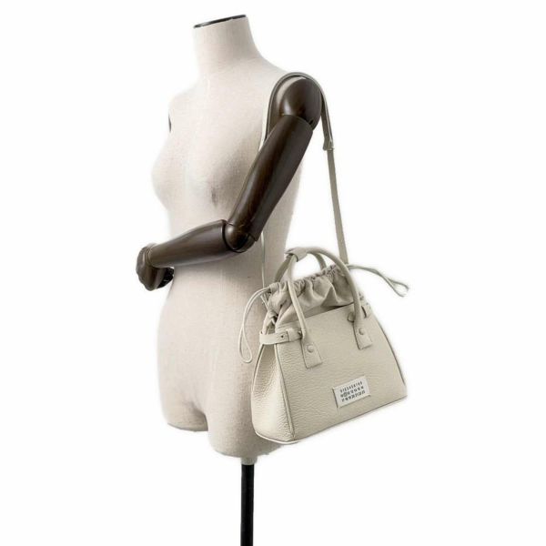 メゾンマルジェラ ハンドバッグ  5AC 2WAY ドローストリングバッグ レザー キャンバス SB3WD0005 P4348 ショルダー 白