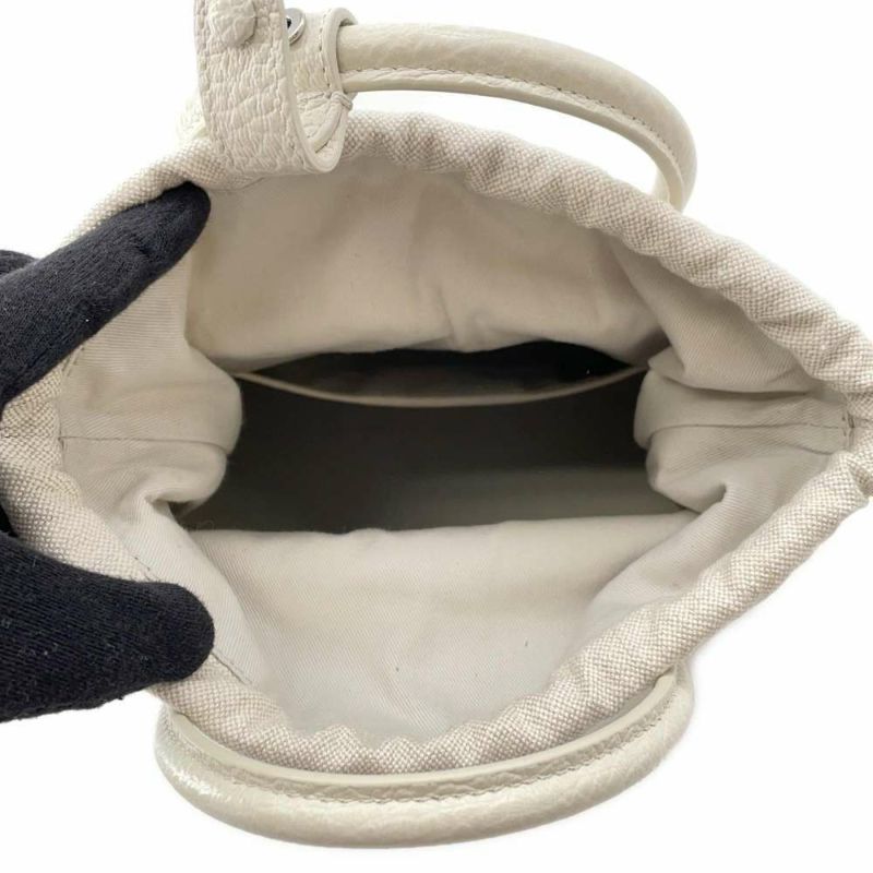 メゾンマルジェラ ハンドバッグ  5AC 2WAY ドローストリングバッグ レザー キャンバス SB3WD0005 P4348 ショルダー 白