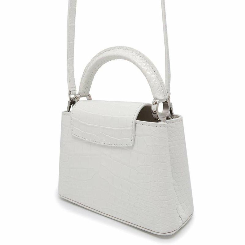 ルイヴィトン ハンドバッグ アリゲーター カプシーヌMINI N93701 LOUIS VUITTON 2wayバッグ 白 ホワイト