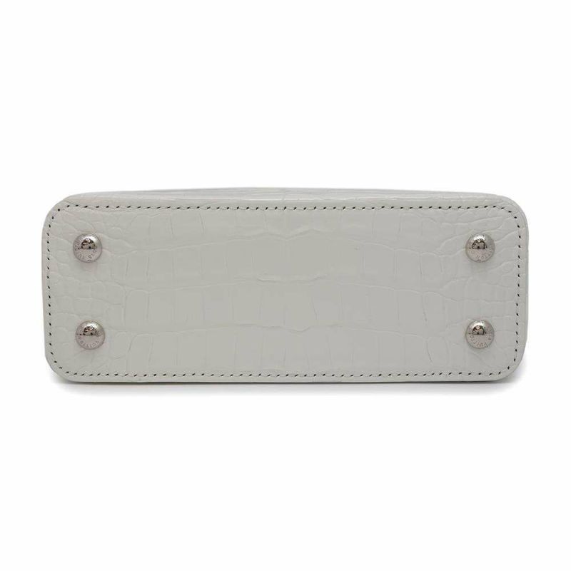 ルイヴィトン ハンドバッグ アリゲーター カプシーヌMINI N93701 LOUIS VUITTON 2wayバッグ 白 ホワイト