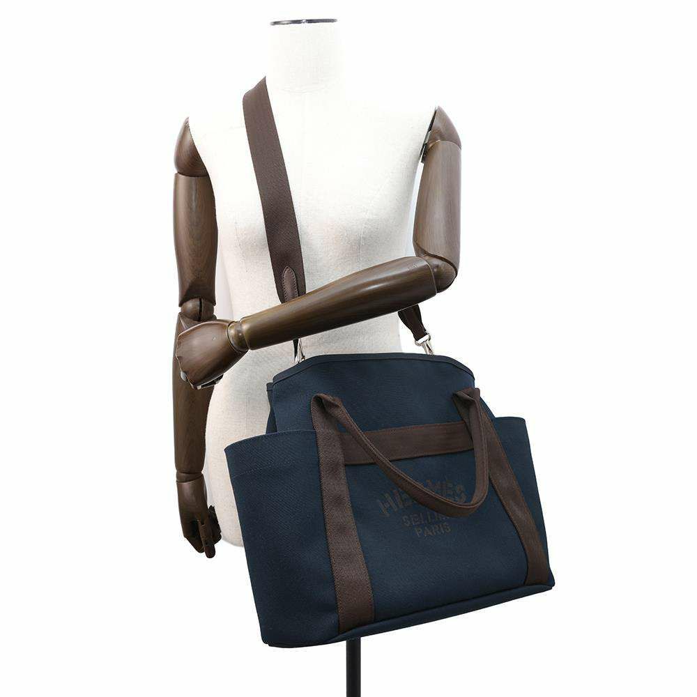 エルメス サックドパンサージュ グルーム SAC DE PANSAGE GROOM ネイビー/フー D刻印 2wayショルダーバッグ