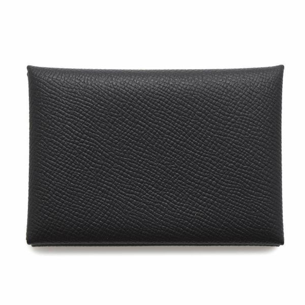 エルメス コインケース カルヴィ デュオ ブラック/シルバー金具 エプソン W刻印 黒