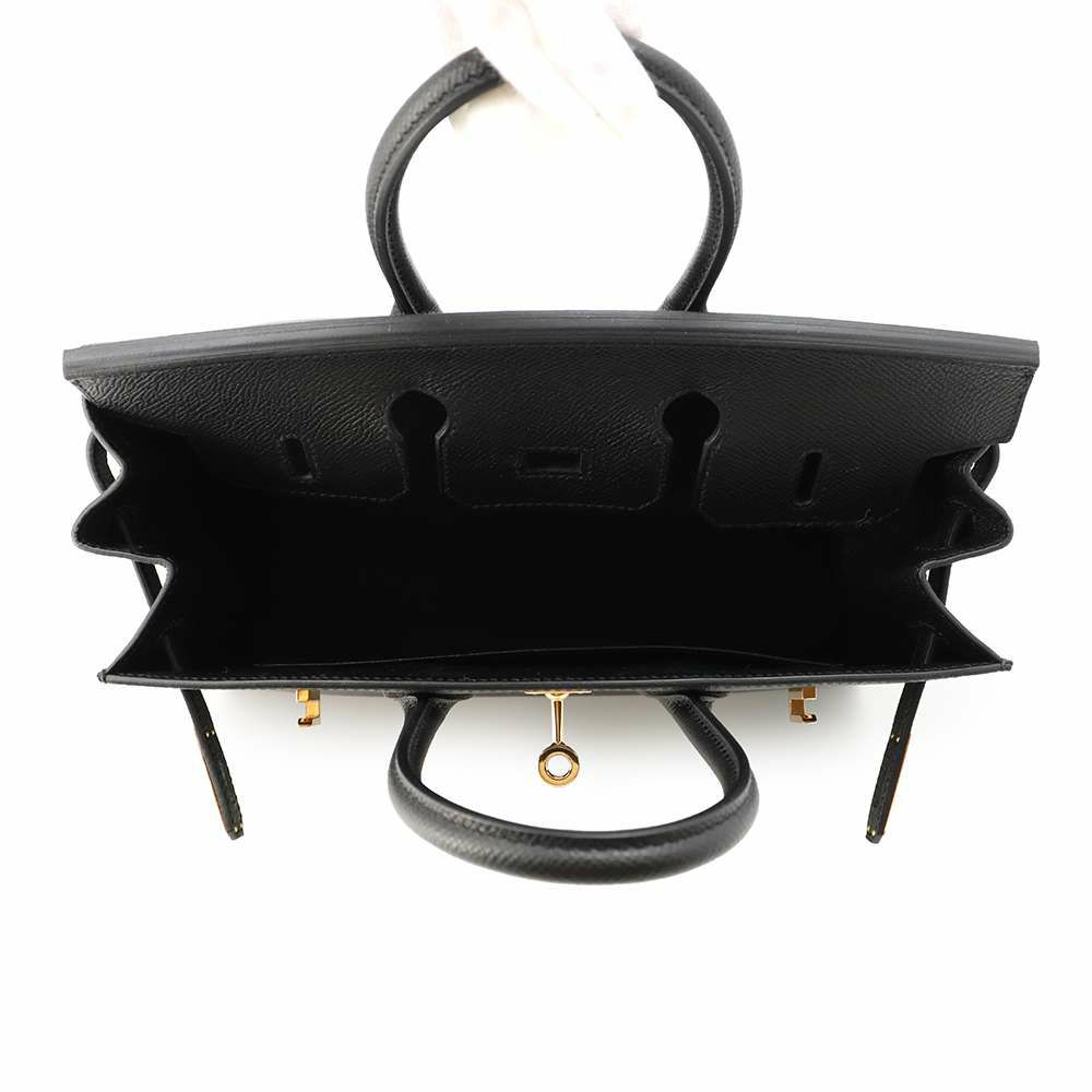 エルメス バーキン25 セリエ ブラック/ピンクゴールド金具 エプソン U刻印 HERMES Birkin ハンドバッグ 黒